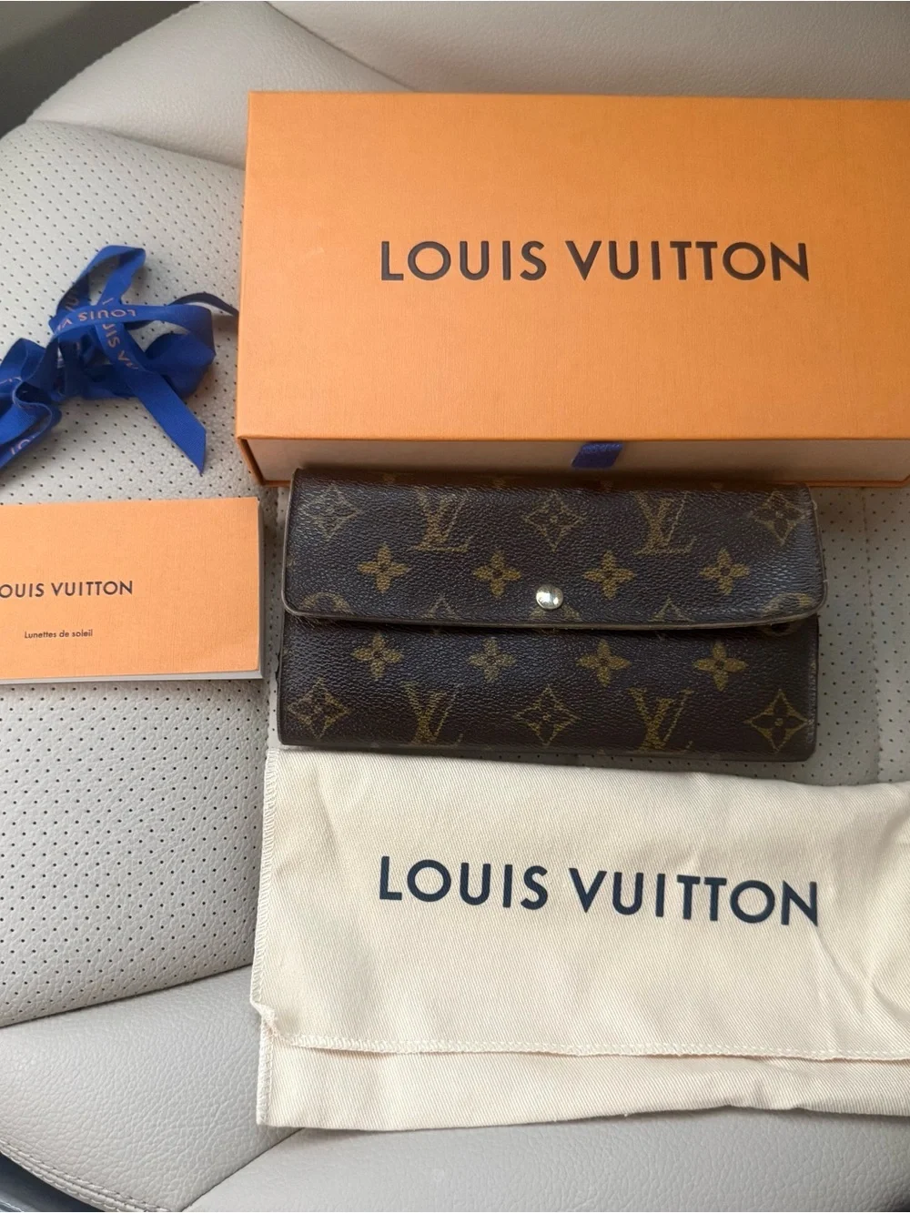Louis Vuitton Monogram Canvas Long Wallet - Brown and Gold